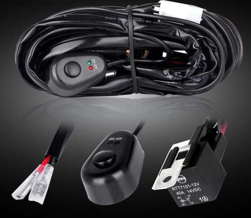 Wire Harness Kit With Double Leads, Relay, Fuse, On/Off Switch. Wiring Harness. Collections Allowed.