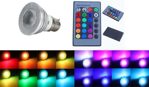 Colour Changing LED RGB Light Bulb with Wireless IR Remote Control. Collections are allowed.
