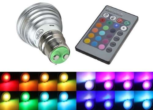 Colour Changing LED RGB Light Bulb with Wireless IR Remote Control. Collections are allowed.