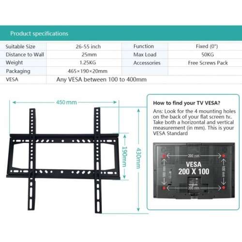 TV Wall Mount Bracket, Flat Panel TV Wall Bracket. Collections are allowed.