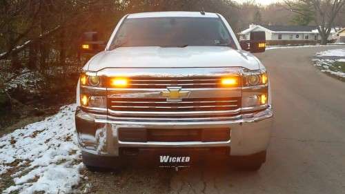 LED Emergency Hazard Warning AMBER Flash Cluster Strobe Grille Lights 12V/24V. Collections allowed.