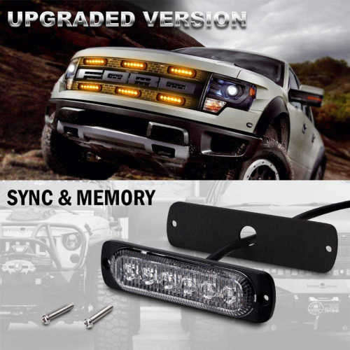 LED AMBER Flash Cluster Strobe Emergency Hazard Warning Grille Lights 12V/24V. Collections Allowed.