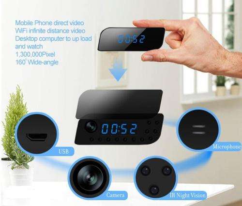WiFi Spy Camera Clock HD Video Recorder with Motion Sensor Plus More. Collections allowed