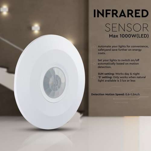 Ceiling Infrared Motion Sensor PIR 360° Detection Range 220V. Collections are allowed.