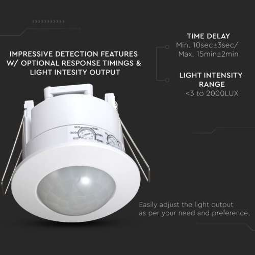 360° Mini Recessed PIR Motion Sensor Detector Switch. Flush Mount AC220~240V. Collections Allowed.