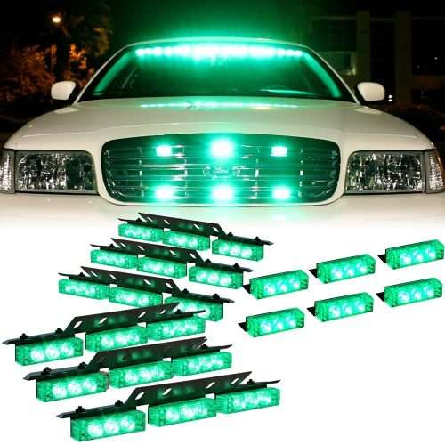 Green LED Flash Cluster Strobe Grille Lights 54pces DC12V~32V. Collections allowed.