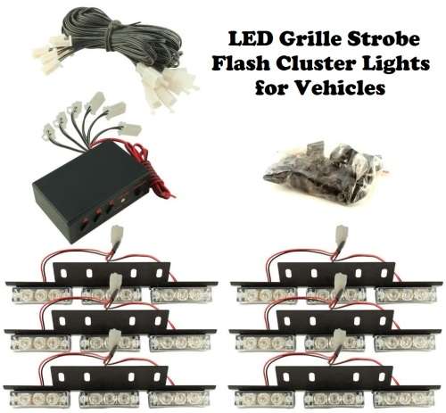 Green LED Flash Cluster Strobe Grille Lights 54pces DC12V~32V. Collections allowed.