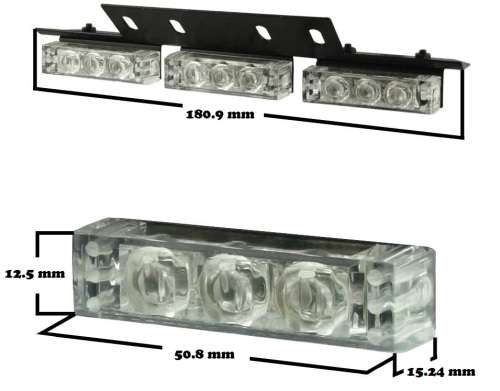 Green LED Flash Cluster Strobe Grille Lights 54pces DC12V~32V. Collections allowed.