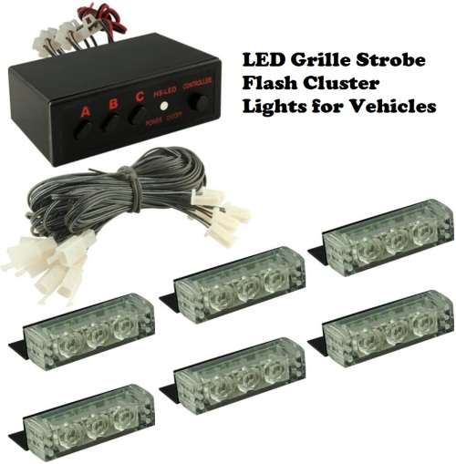 Green LED Flash Cluster Strobe Grille Lights 54pces DC12V~32V. Collections allowed.