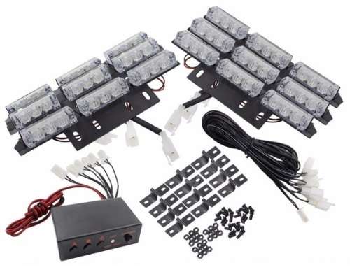 Green LED Flash Cluster Strobe Grille Lights 54pces DC12V~32V. Collections allowed.