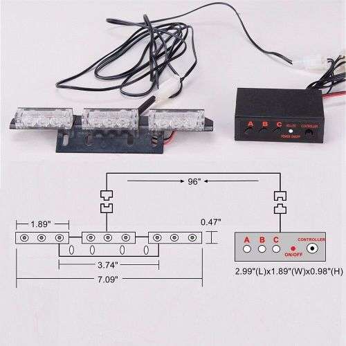 Green LED Flash Cluster Strobe Grille Lights 54pces DC12V~32V. Collections allowed.