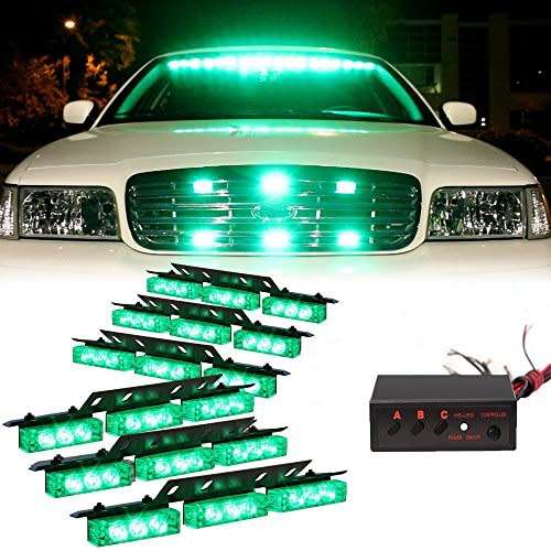 Green LED Flash Cluster Strobe Grille Lights 54pces DC12V~32V. Collections allowed.