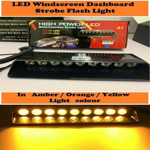 Very Long Type Amber Orange LED Vehicle Windscreen Flash Strobe Dash Light Bar. Collections Allowed.