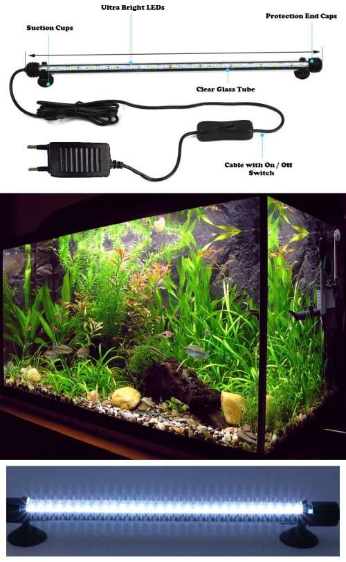 LED Submersible Tube Lamp for Aquariums, Fish Tanks, Water Features 220V 750mm. Collections Allowed.