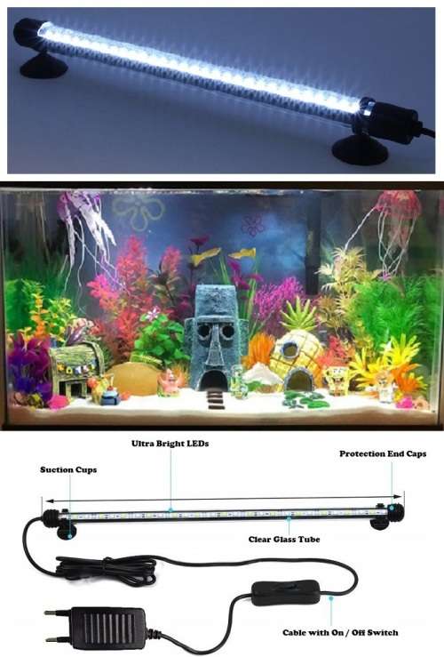 LED Submersible Tube Lamp for Aquariums, Fish Tanks, Water Features 220V 750mm. Collections Allowed.