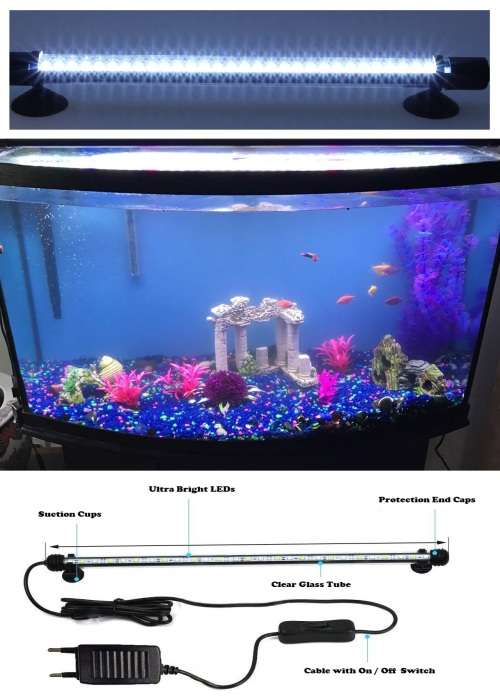 LED Submersible Tube Lamp for Aquariums, Fish Tanks, Water Features 220V 750mm. Collections Allowed.