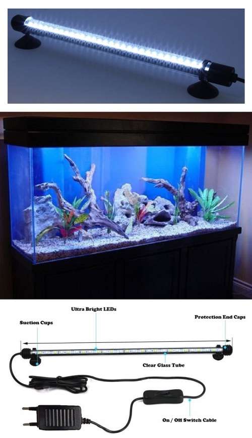 LED Submersible Tube Lamp for Aquariums, Fish Tanks, Water Features 220V 750mm. Collections Allowed.