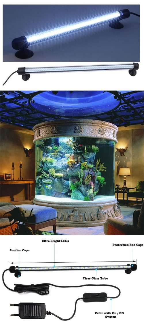 LED Submersible Tube Lamp for Aquariums, Fish Tanks, Water Features 220V 750mm. Collections Allowed.