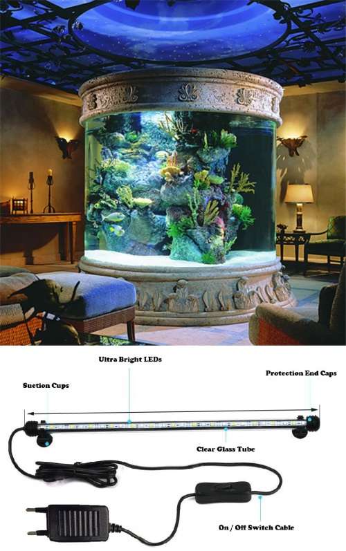 LED Submersible Tube Lamp for Aquariums, Fish Tanks, Water Features 220V 750mm. Collections Allowed.