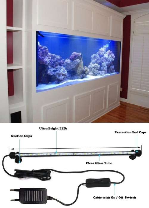 LED Submersible Tube Lamp for Aquariums, Fish Tanks, Water Features 220V 750mm. Collections Allowed.