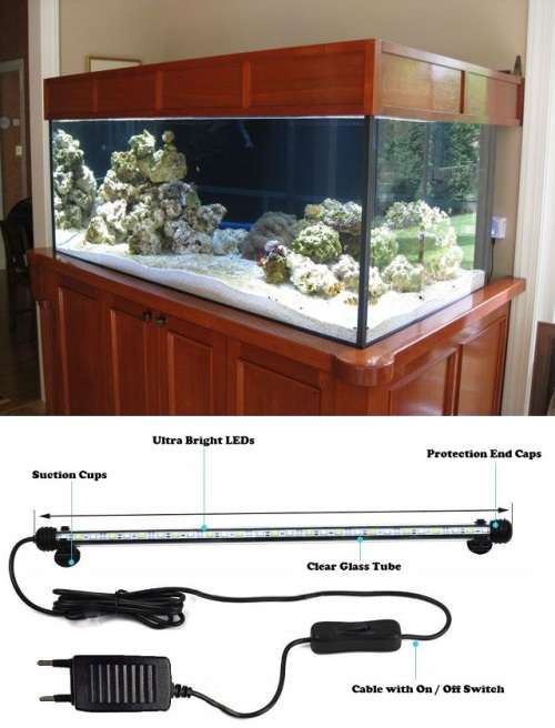 LED Submersible Tube Lamp for Aquariums, Fish Tanks, Water Features 220V 750mm. Collections Allowed.
