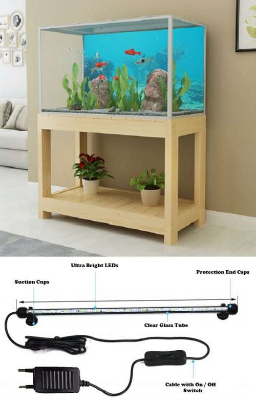 LED Submersible Tube Lamp for Aquariums, Fish Tanks, Water Features 220V 750mm. Collections Allowed.