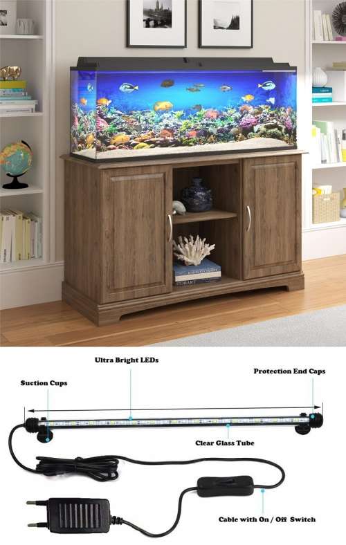 LED Submersible Tube Lamp for Aquariums, Fish Tanks, Water Features 220V 750mm. Collections Allowed.