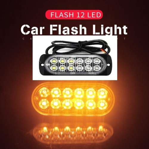 Orange Amber Yellow 12LED Beads Strobe Flash Grille Cluster Lights 12V/24V. Collections Are Allowed.
