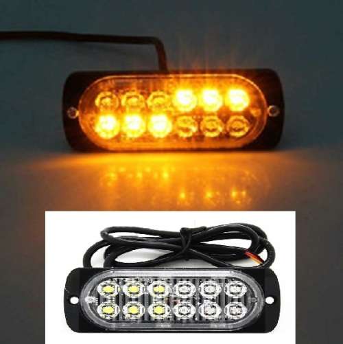 Orange Amber Yellow 12LED Beads Strobe Flash Grille Cluster Lights 12V/24V. Collections Are Allowed.