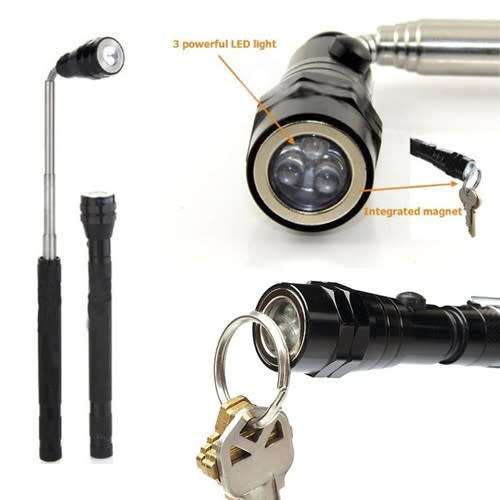 Flexi Torch 3-LED Telescopic Flexible Bendable Magnetic Pick-Up Tool Flashlight. Collections Allowed