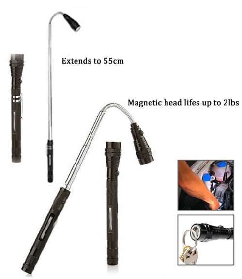 Flexi Torch 3-LED Telescopic Flexible Bendable Magnetic Pick-Up Tool Flashlight. Collections Allowed