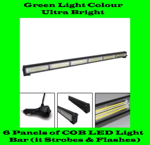 GREEN Vehicle Flash Warning LED Emergency Strobe Light Bar. Collections allowed.
