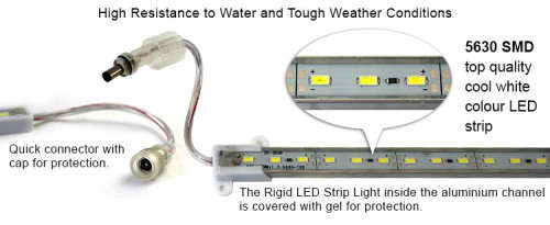 Waterproof 500mm LED Aluminium Rigid Strips 12V. Collections are allowed.