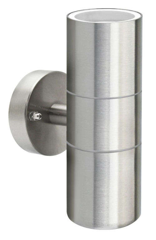 Stainless Steel Up Down Double Outdoor Wall Light With 2 LED Light Bulbs. Collections Are Allowed.