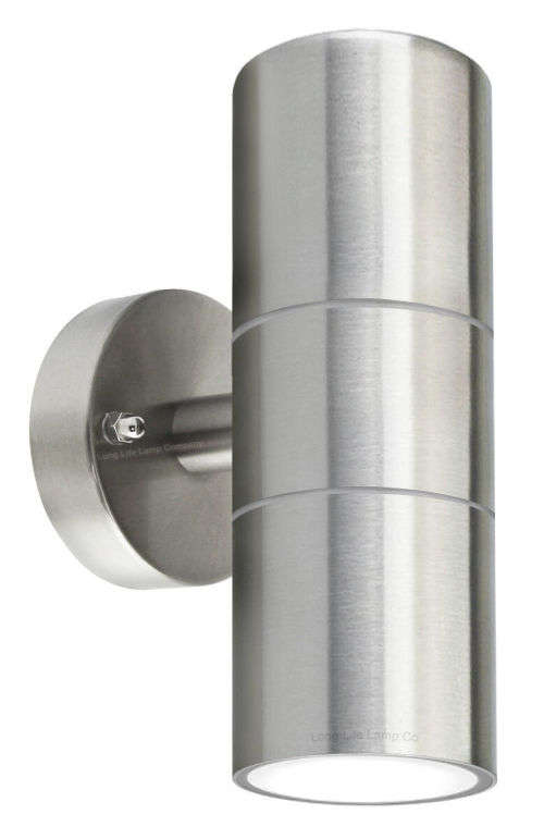Stainless Steel Up Down Double Outdoor Wall Light With 2 LED Light Bulbs. Collections Are Allowed.