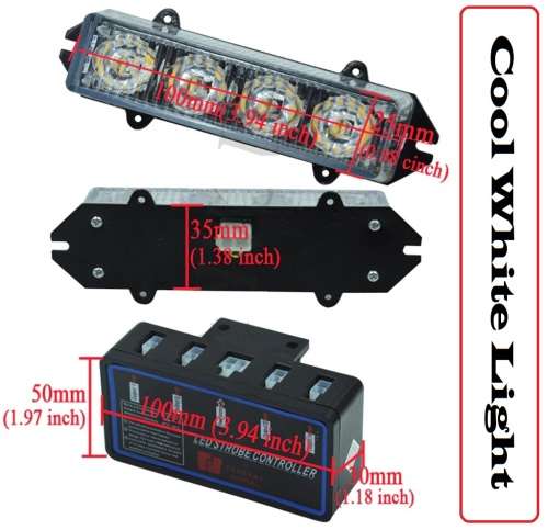 Cool White LED Flash Cluster Strobe Grille Lights 16LEDs (4x4pces). Collections allowed.