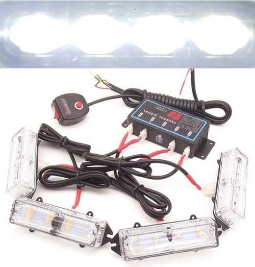 Cool White LED Flash Cluster Strobe Grille Lights 16LEDs (4x4pces). Collections allowed.