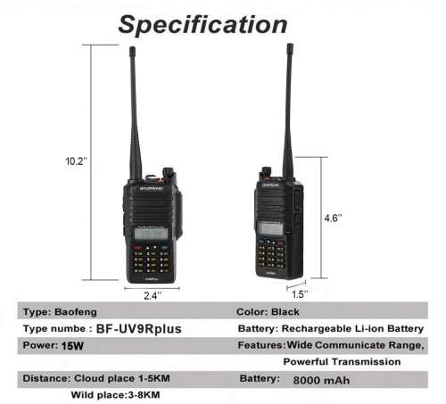 BAOFENG UV-9R Plus Walkie Talkie VHF UHF Dual Band 15W Handheld Two Way Radio. Collections allowed.