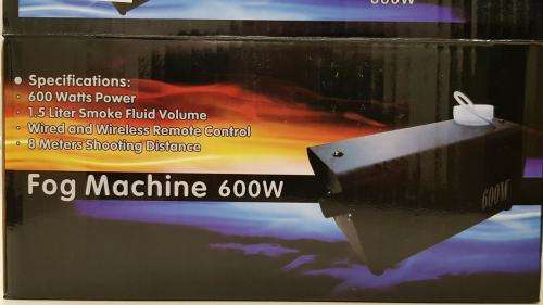 Smoke, Fog Machine 600W Heavy Duty, Compact and High Capacity. Collections are allowed.