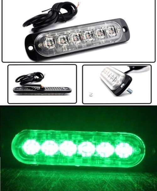 Grille Bumper Cluster Vehicle Side Marker LED Flash Strobe Green Lights 12V/24V. Collections Allowed