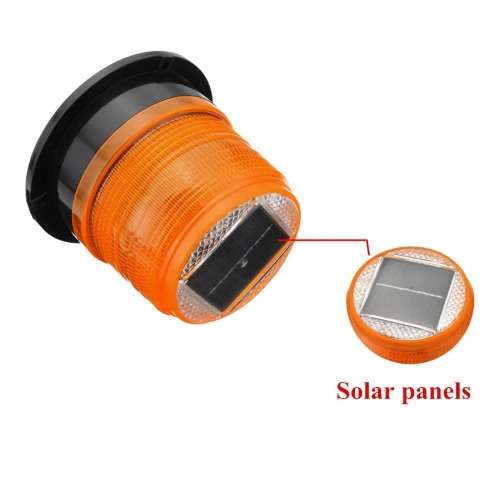Solar LED Magnetic Beacon Strobe / Flash Light in Amber/Yellow/Orange. Collections are allowed.