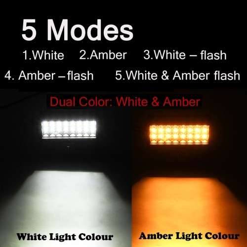 72W LED Light Bar Dual Colour White and Amber with Flashing Modes. Collections allowed