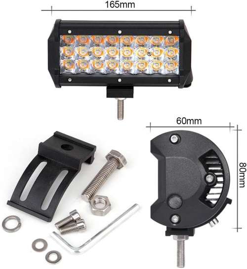 72W LED Light Bar Dual Colour White and Amber with Flashing Modes. Collections allowed