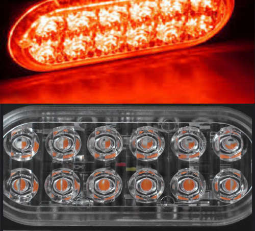 Red LED Strobe Flash Bumper Cluster Grille Side Marker Vehicle Lights 12V/24V. Collections Allowed.
