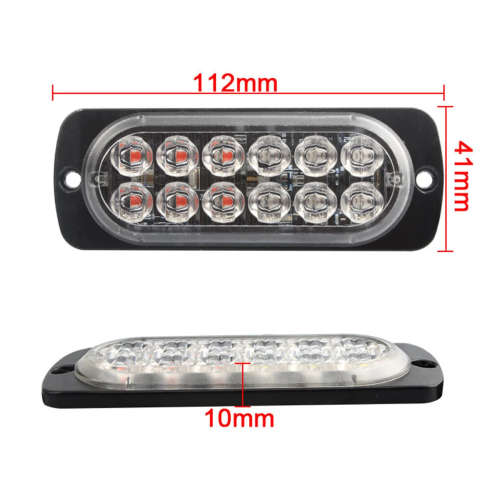 Red LED Strobe Flash Bumper Cluster Grille Side Marker Vehicle Lights 12V/24V. Collections Allowed.