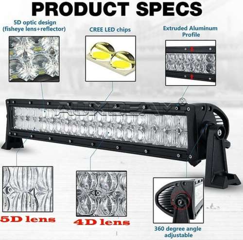 LED Light Bar: 240W 4D + 5D NEW GENERATION LED Auto Work Spot Search Light Bar. Collections Allowed.