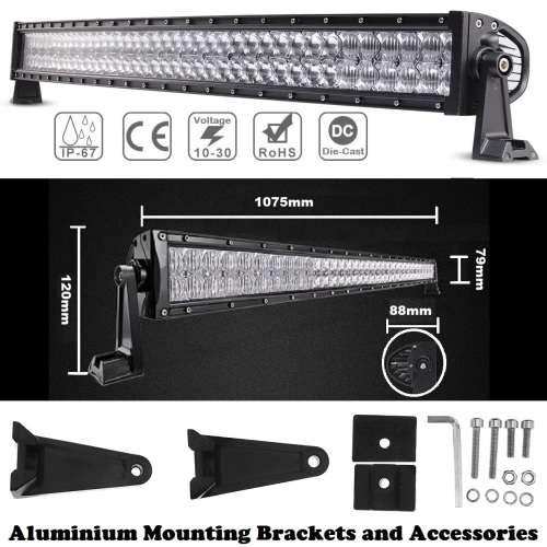 LED Light Bar: 240W 4D + 5D NEW GENERATION LED Auto Work Spot Search Light Bar. Collections Allowed.