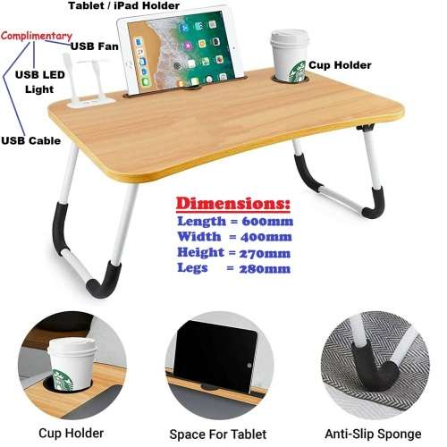 Large Laptop Table Stand with USB  Ports. Ergonomic Design Foldable, Durable. Collections Allowed