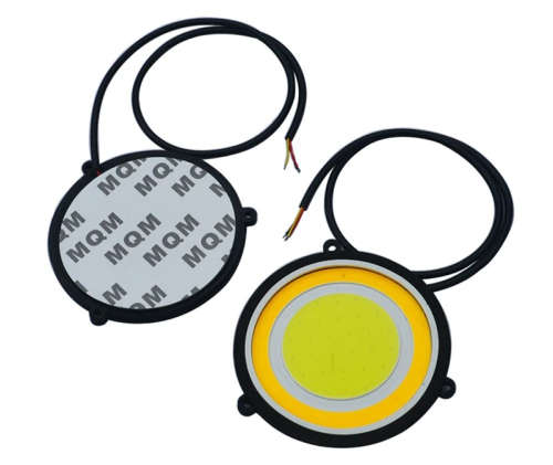 2pcs 90mm 12V COB LED Car Round Daytime Running Lights. Collections are allowed.