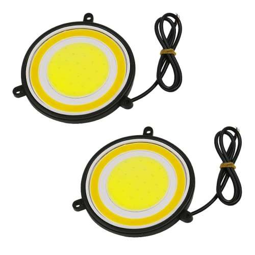 2pcs 90mm 12V COB LED Car Round Daytime Running Lights. Collections are allowed.